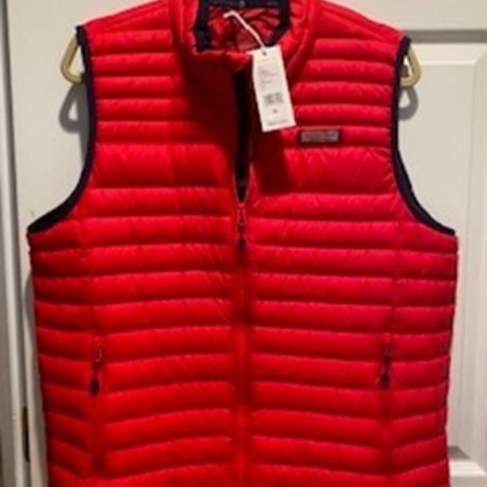 VINEYARD VINES WOMEN'S RED VEST - XL